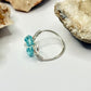 Silver Light Blue Flower Ring