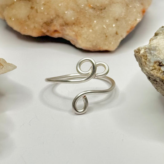 Silver Bubble Bypass Ring