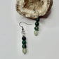 Silver Moss Agate and Green Aventurine Earrings
