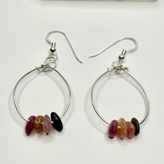 Sterling Silver Ruby Zoisite Earrings