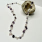 Silver Beaded Amethyst and Rose Quartz Necklace