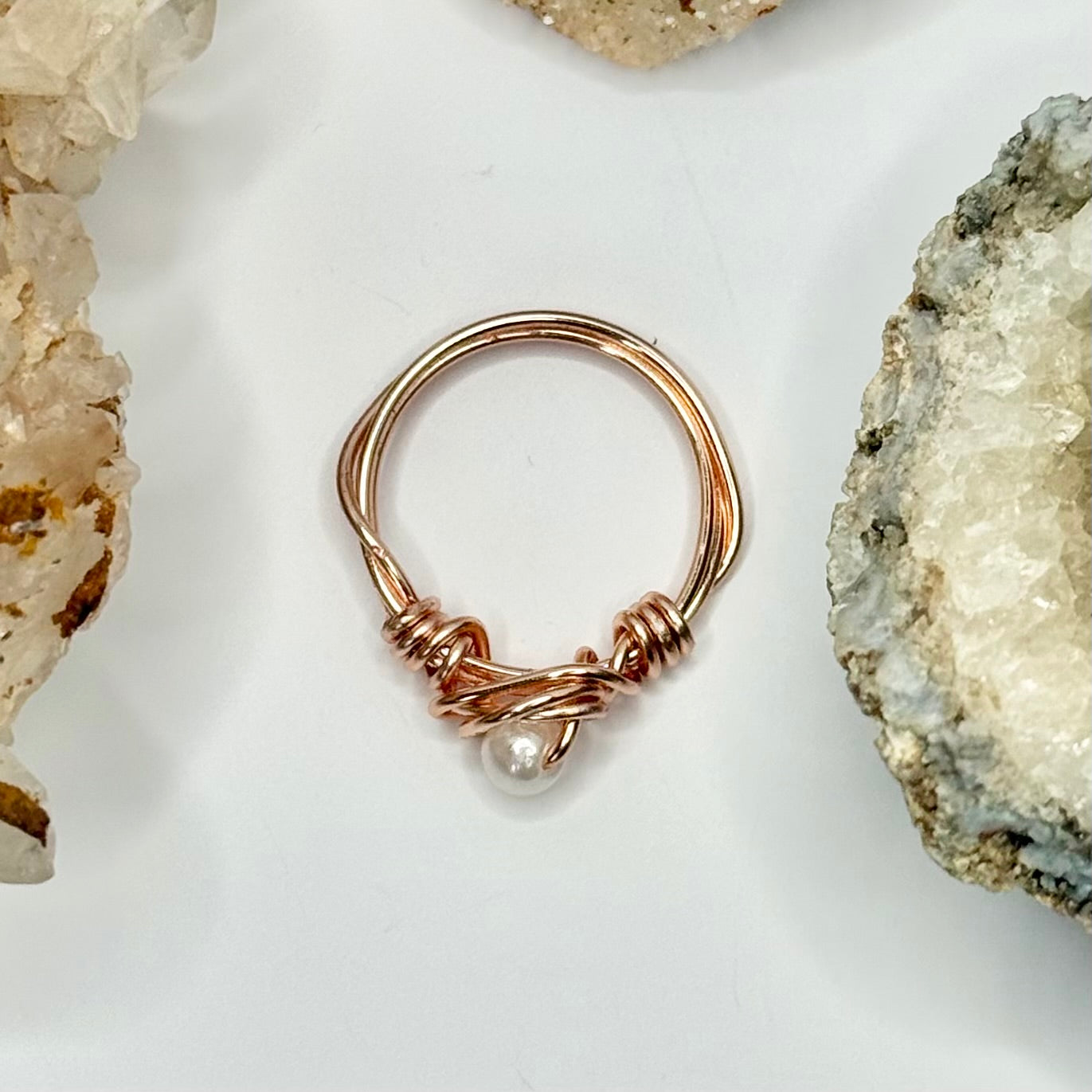 Rose Gold Pearl Ring