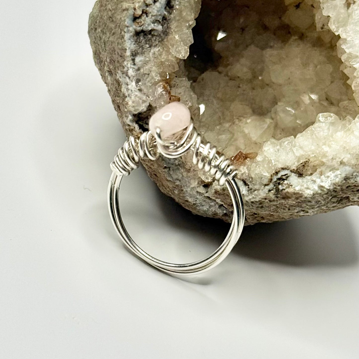 Sterling Silver Pink Calcite Ring