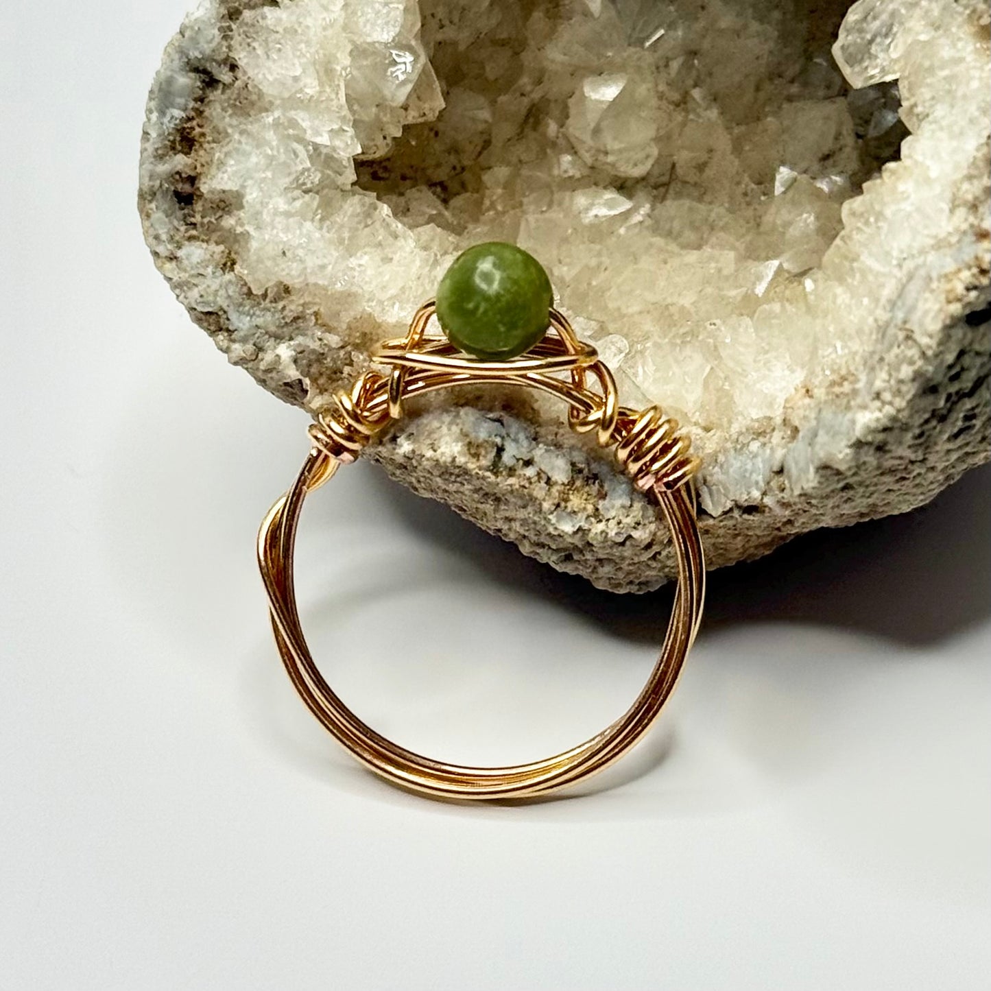 Gold Plated Jade Ring