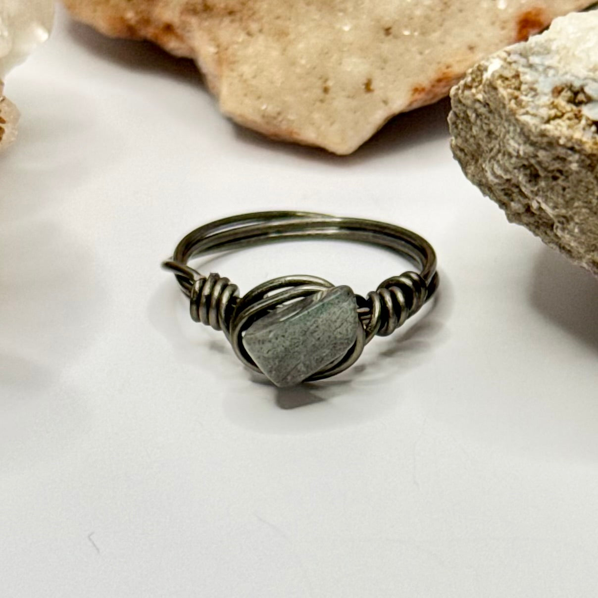Charcoal Labradorite Ring