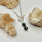 Silver Black and Blue Beaded Toggle Necklace