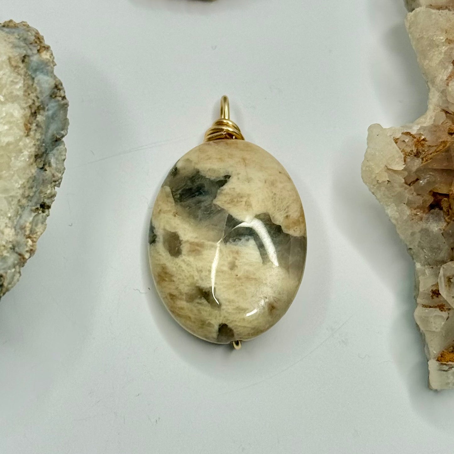 Gold Australian Zebra Jasper Pendant