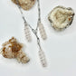 Silver Rose Quartz Crystal Paperclip Necklace