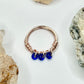 Rose Gold Blue Beaded Ring