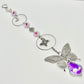 Silver Butterfly in a Bubble Suncatcher