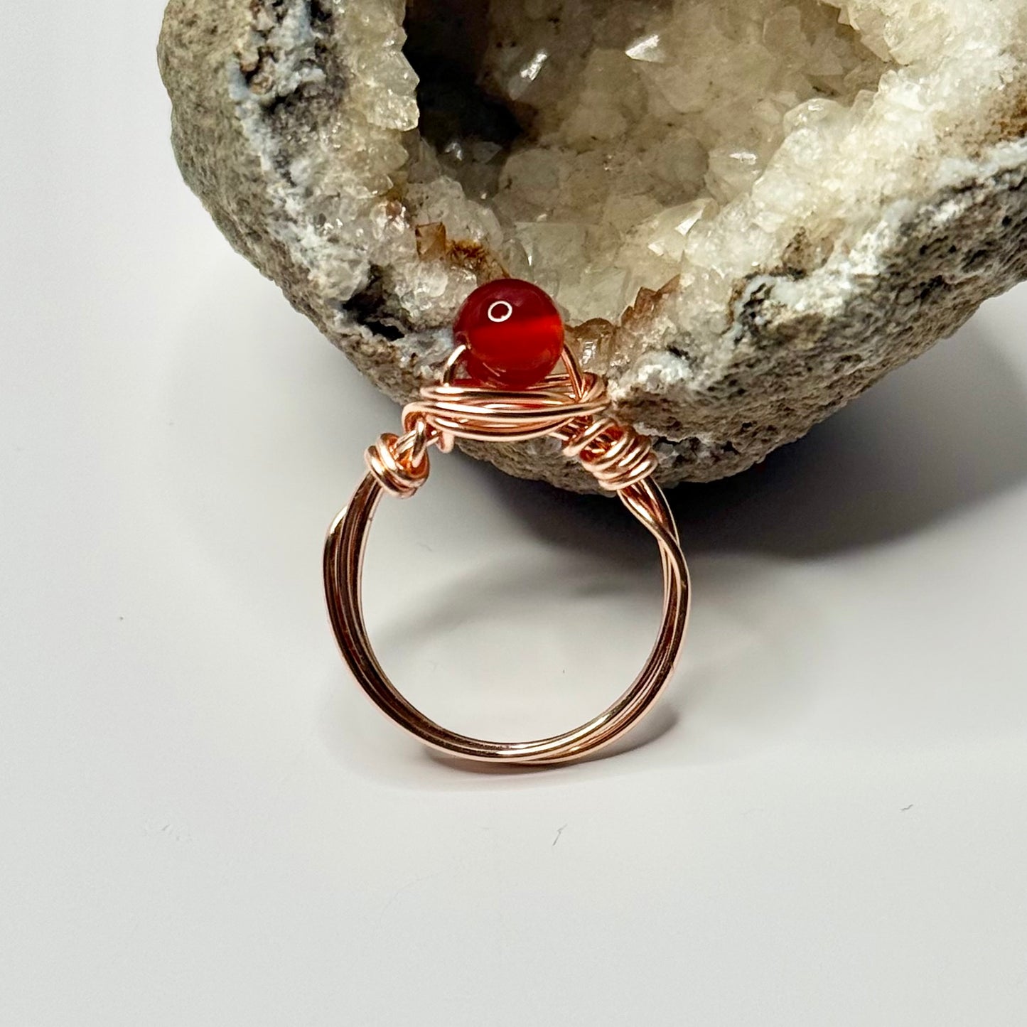 Rose Gold Carnelian Ring