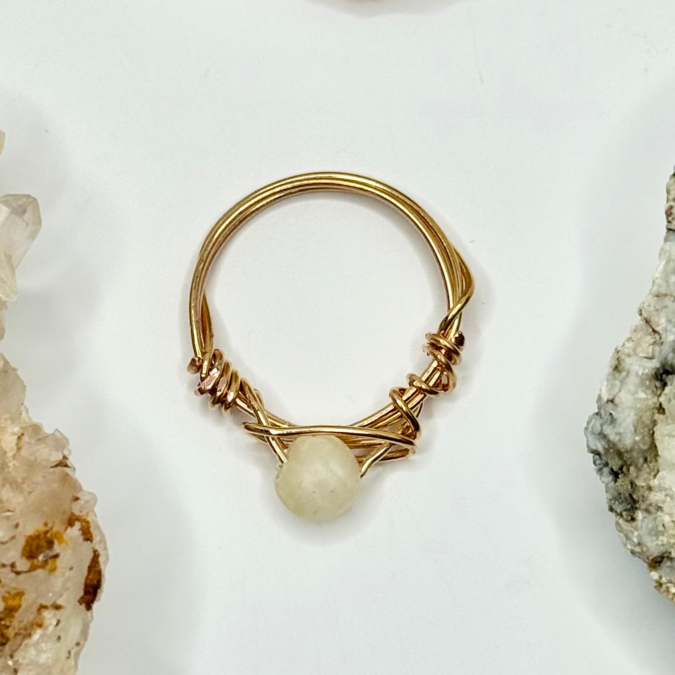 Gold Plated Yellow Calcite Ring