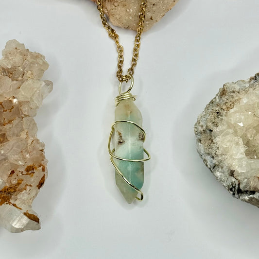 Gold Caribbean Calcite Necklace