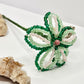 Green and Pink Beaded Flower Stake