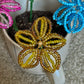 Gold and Brown Beaded Flower Stake