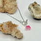 Silver Pink Flower Toggle Necklace