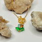 Gold Orange and Blue Tulip Toggle Necklace