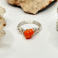 Silver Orange Glass Ring
