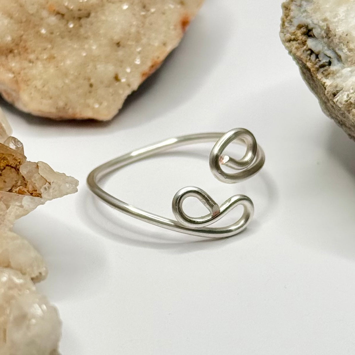 Silver Coiled Bypass Ring