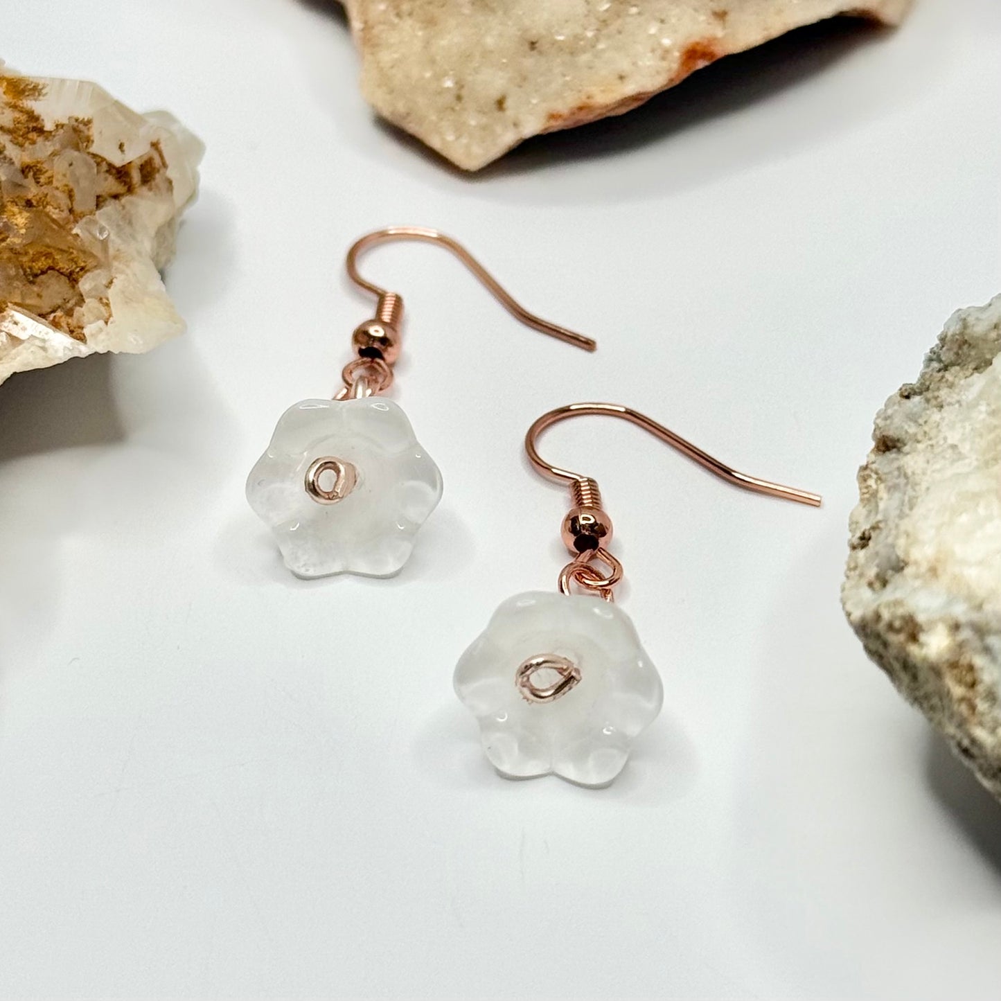 Rose Gold Flower Earrings