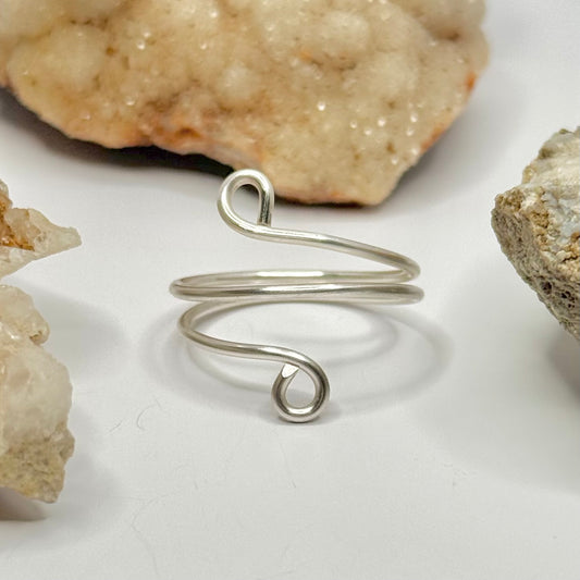 Silver Swirl Bypass Ring