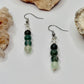 Silver Moss Agate and Green Aventurine Earrings
