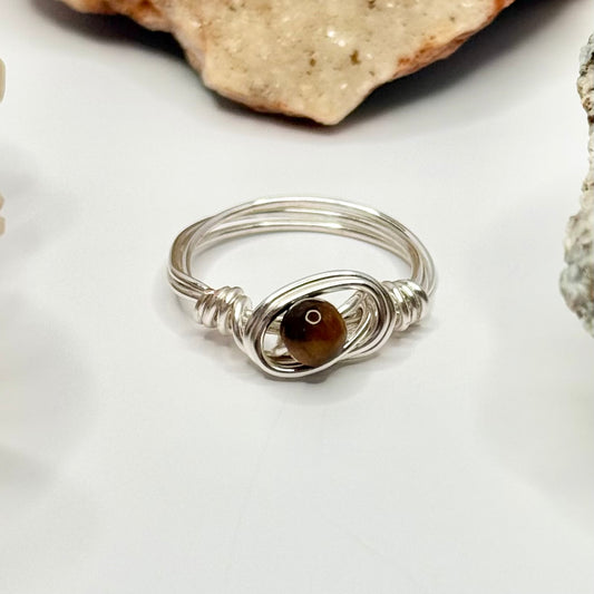 Silver Tigers Eye Ring