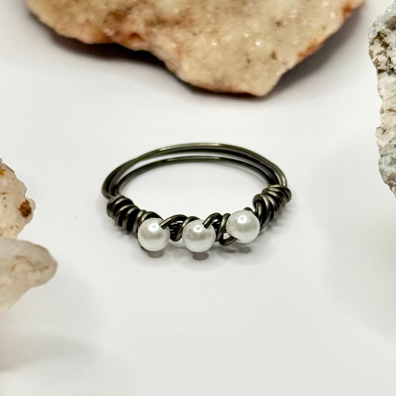 Charcoal Pearl Ring