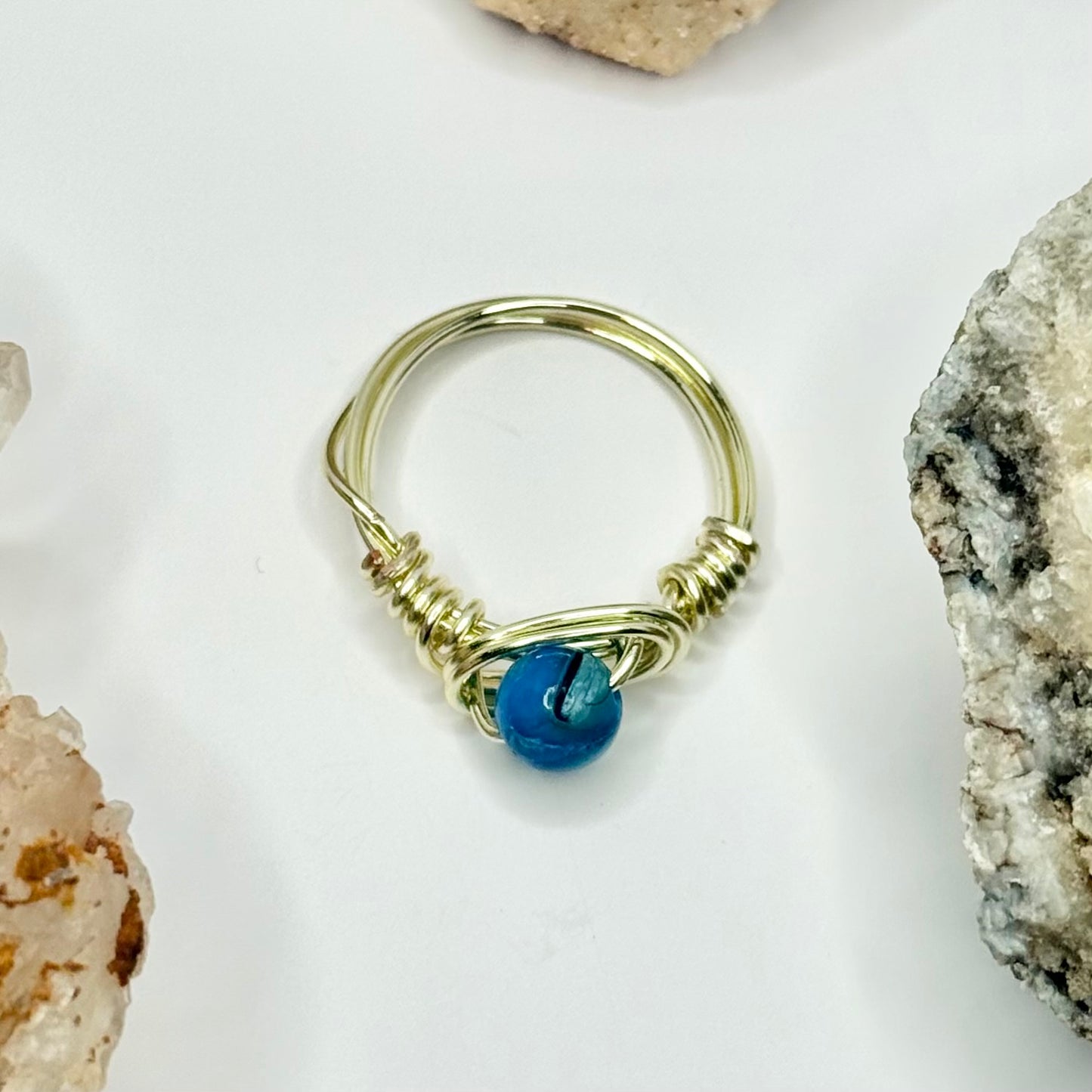 Gold Blue Shell Ring