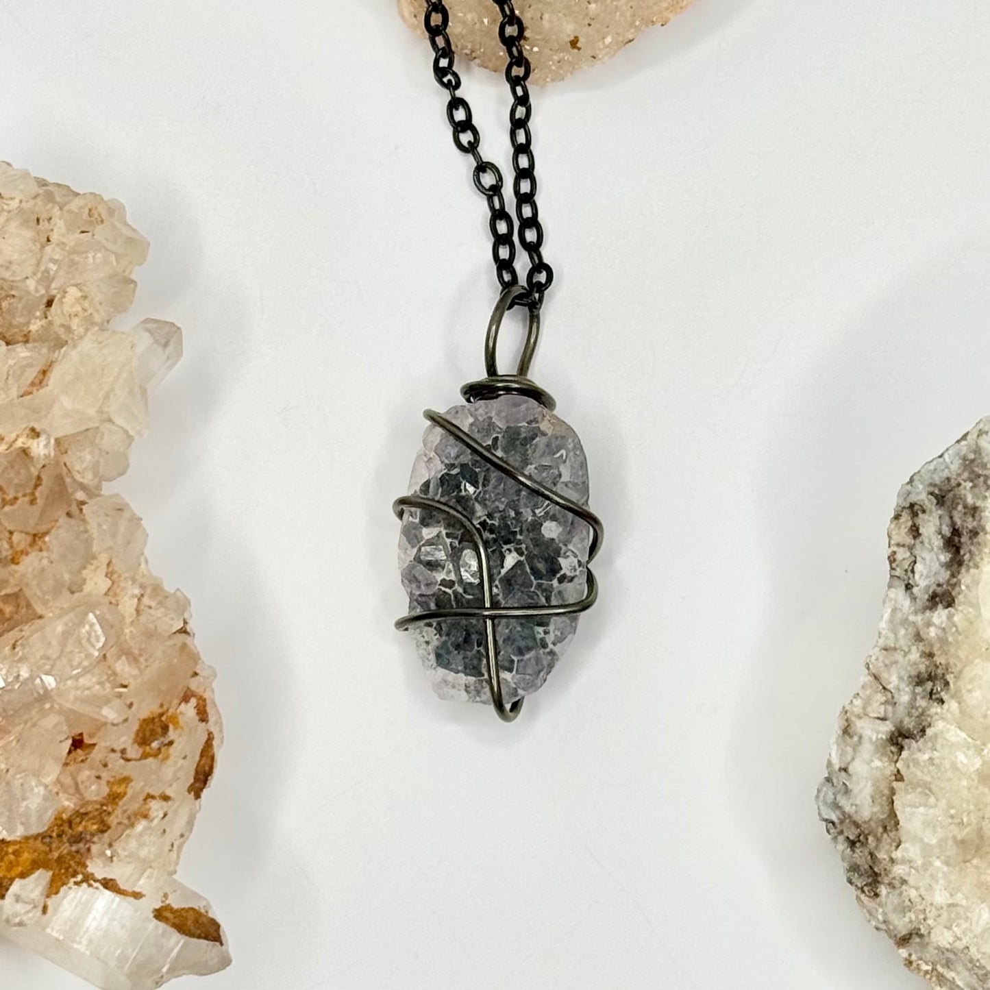 Charcoal Amethyst Cluster Necklace