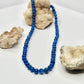 Gold Blue Agate Beaded Necklace
