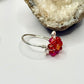 Silver Red Flower Ring