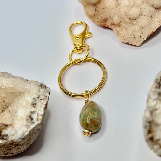 Gold Rainforest Jasper Keychain