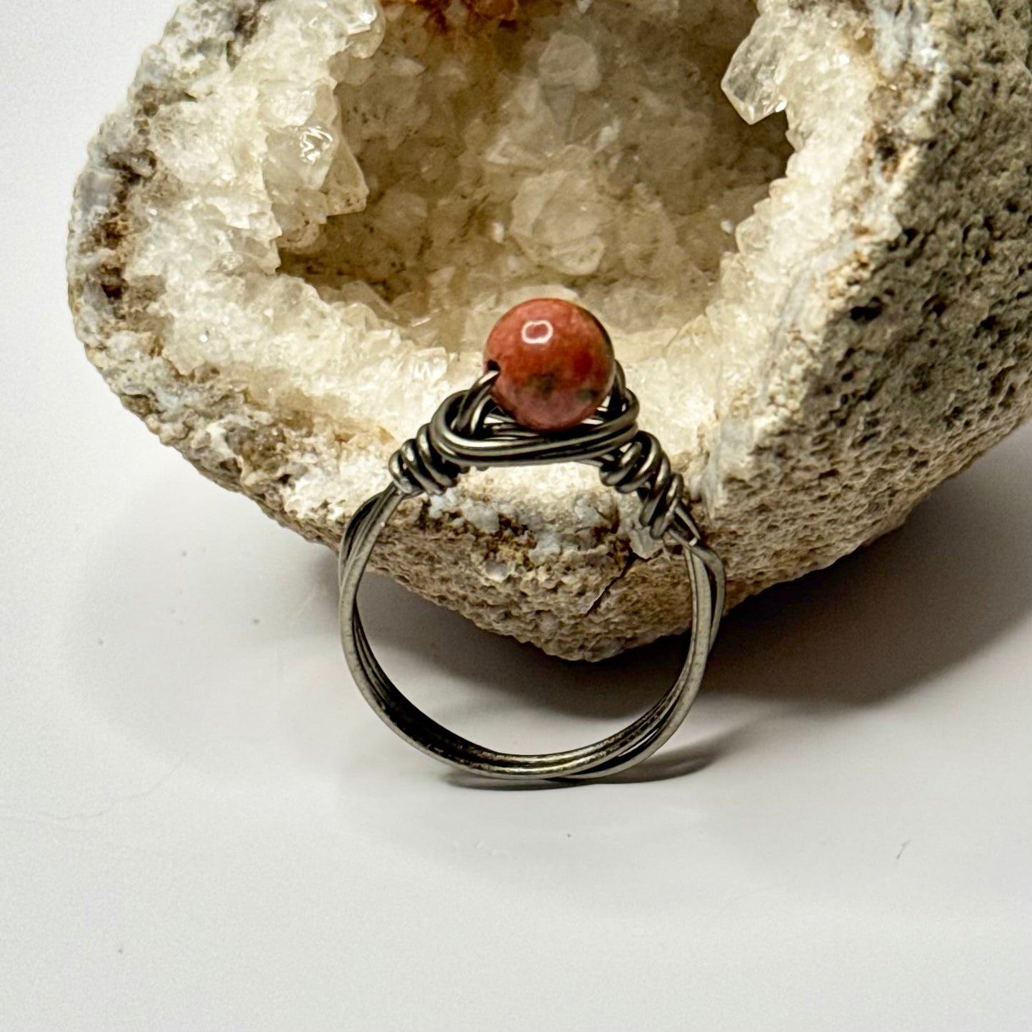 Charcoal Unakite Ring