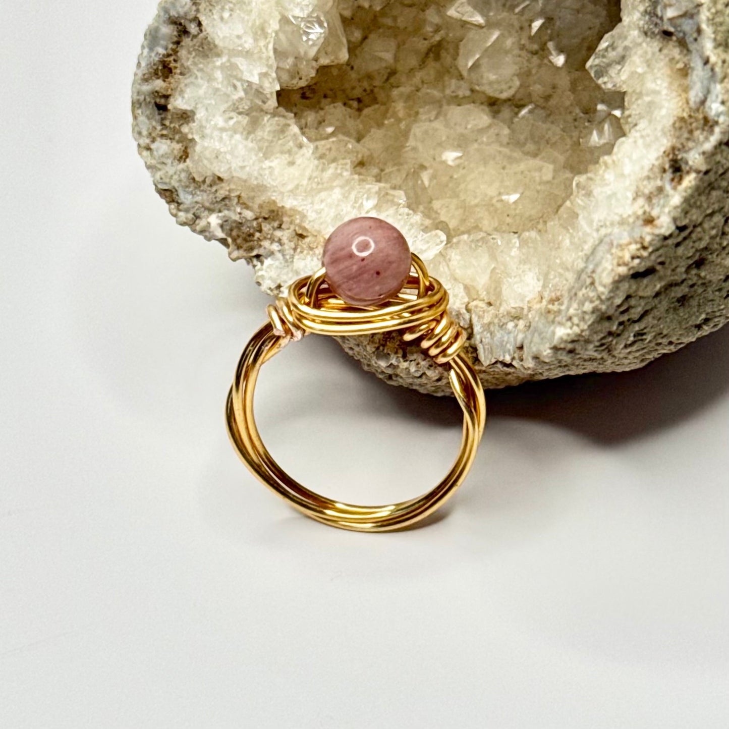 Gold Rhodonite Ring