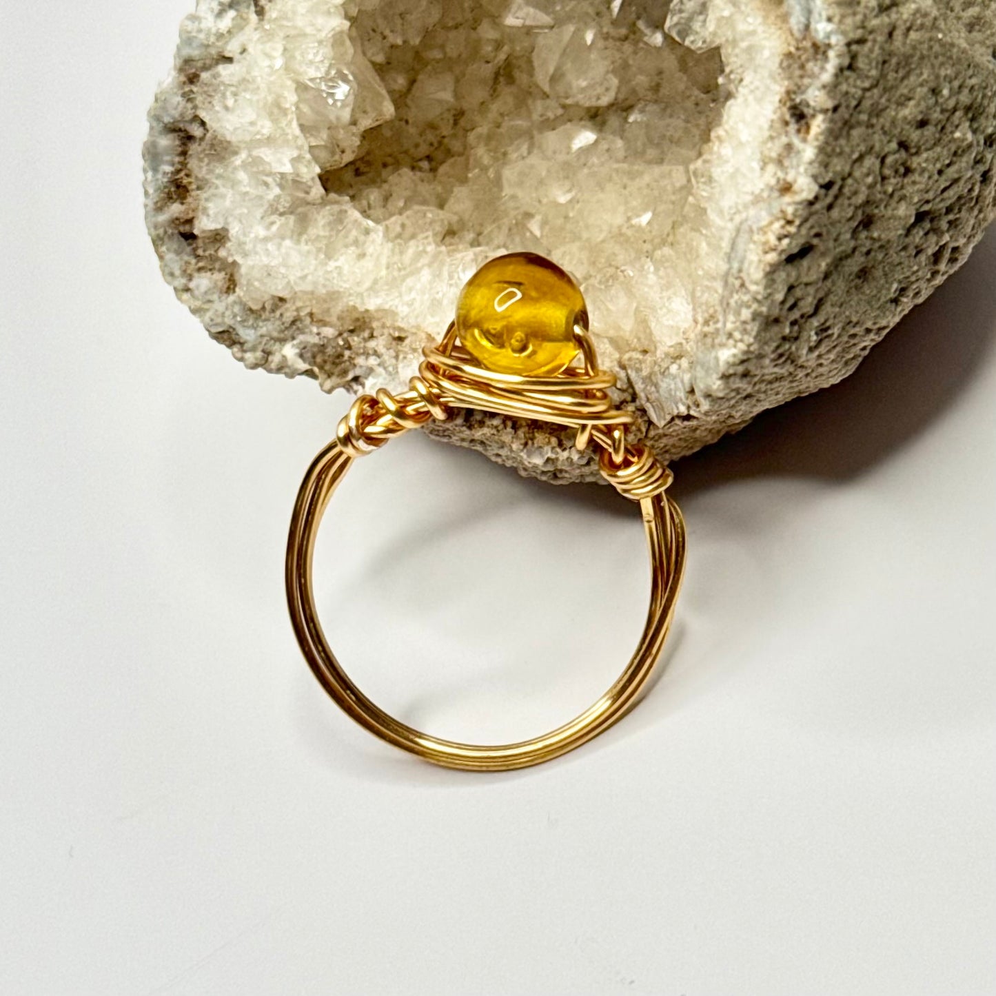 Gold Yellow Glass Ring