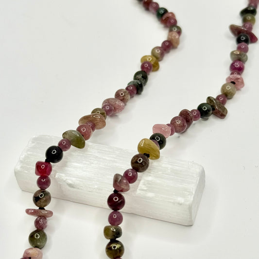 Ruby Zoisite Beaded Necklace