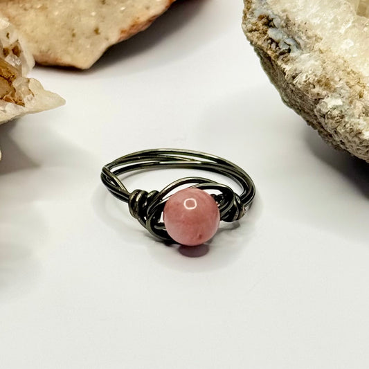 Charcoal Rhodonite Ring