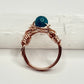 Rose Gold Blue Apatite Ring