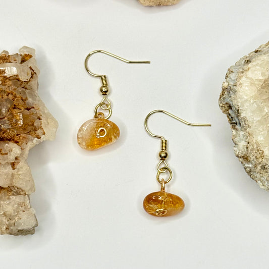 Gold Citrine Earrings