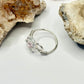 Silver Pink Flower Ring