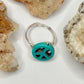 Silver Teal Peace Sign Ring