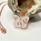 Rose Gold Rose Quartz Butterfly Necklace
