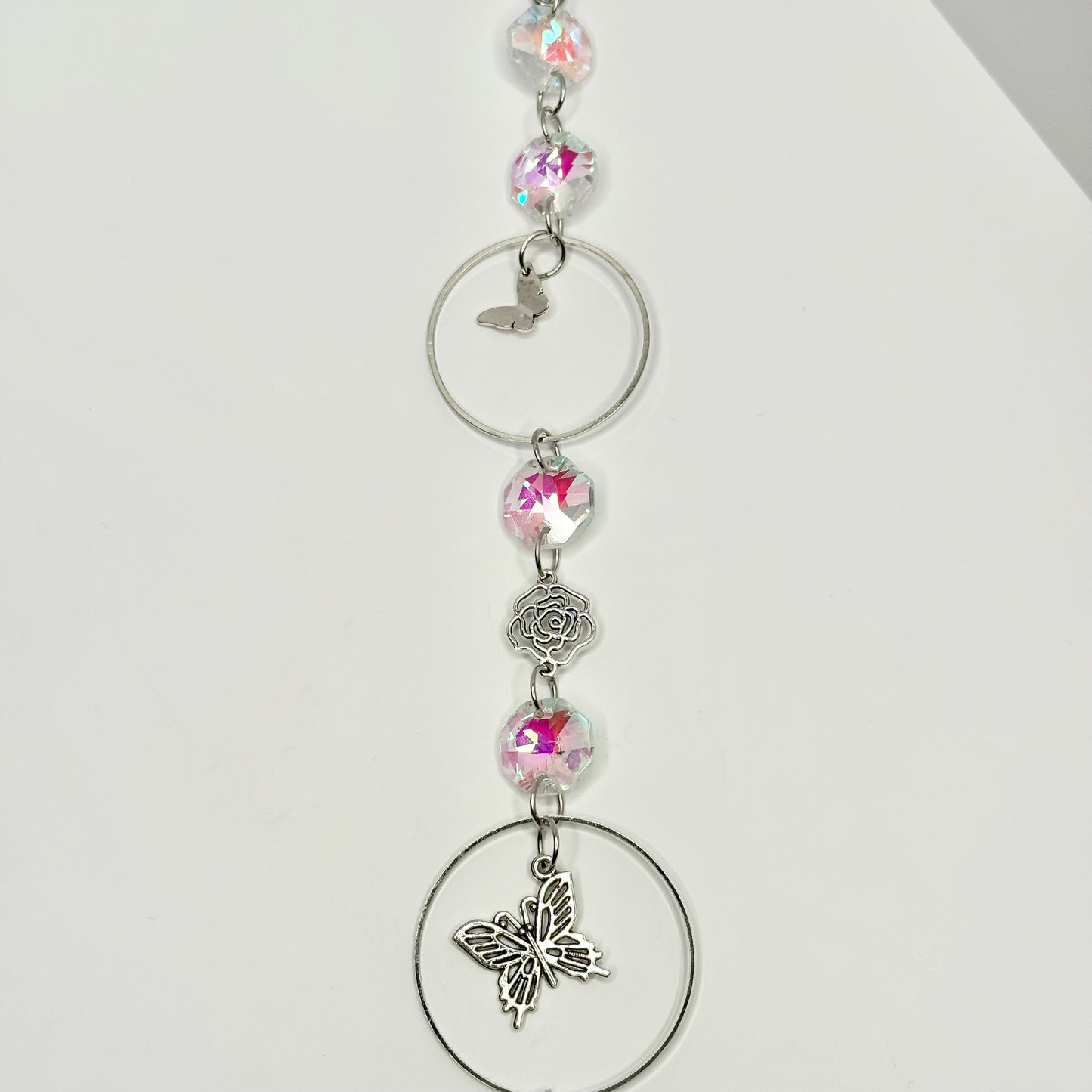 Silver Butterfly in a Bubble Suncatcher