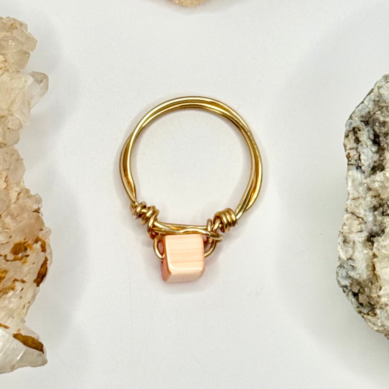 Gold Orange Beaded Ring