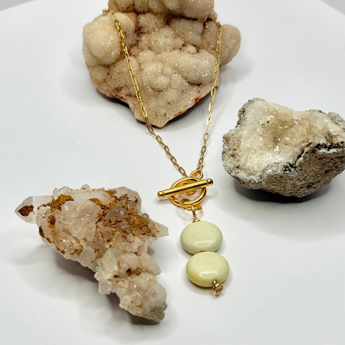 Gold Lemon Chrysoprase Necklace