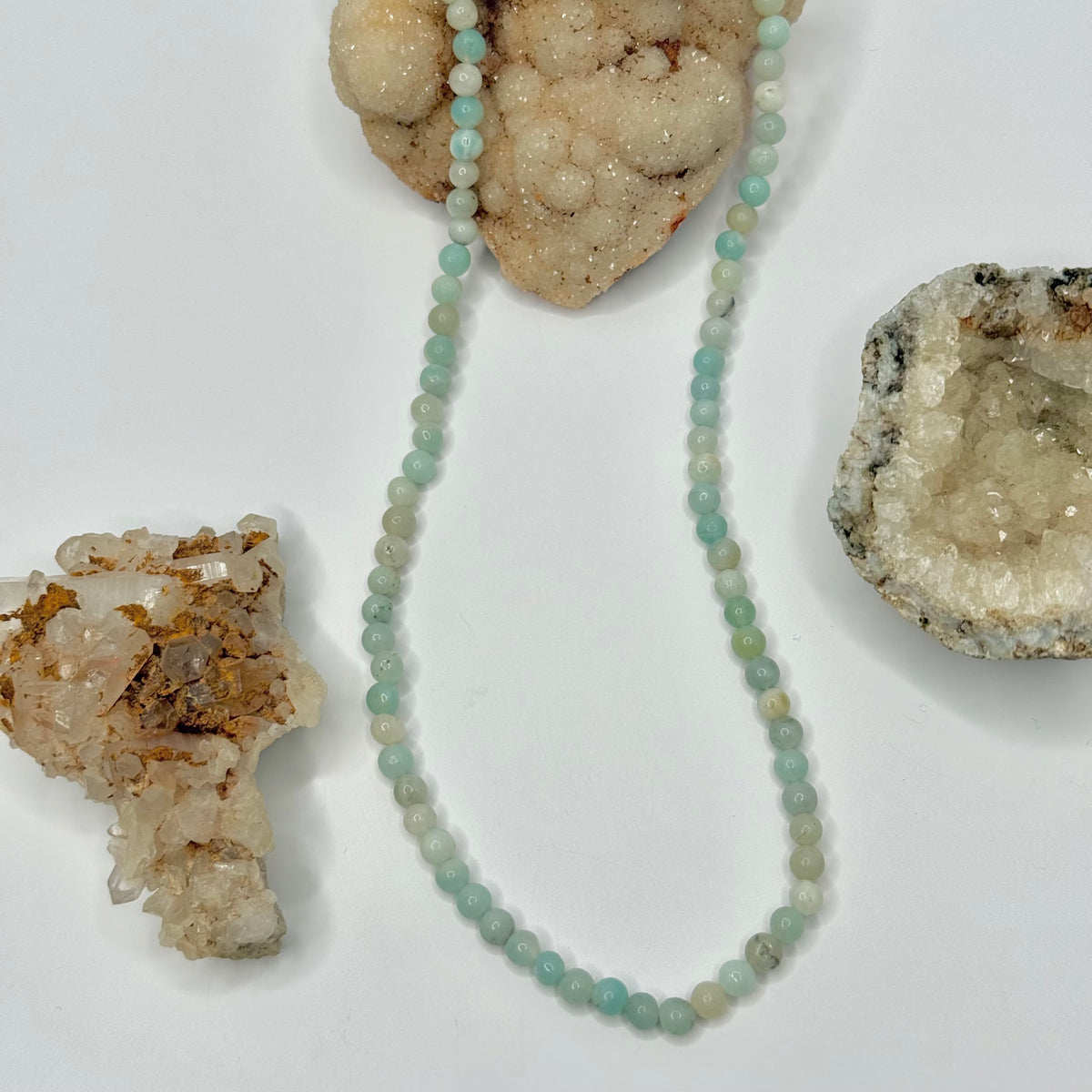 Silver Amazonite Beaded Necklace