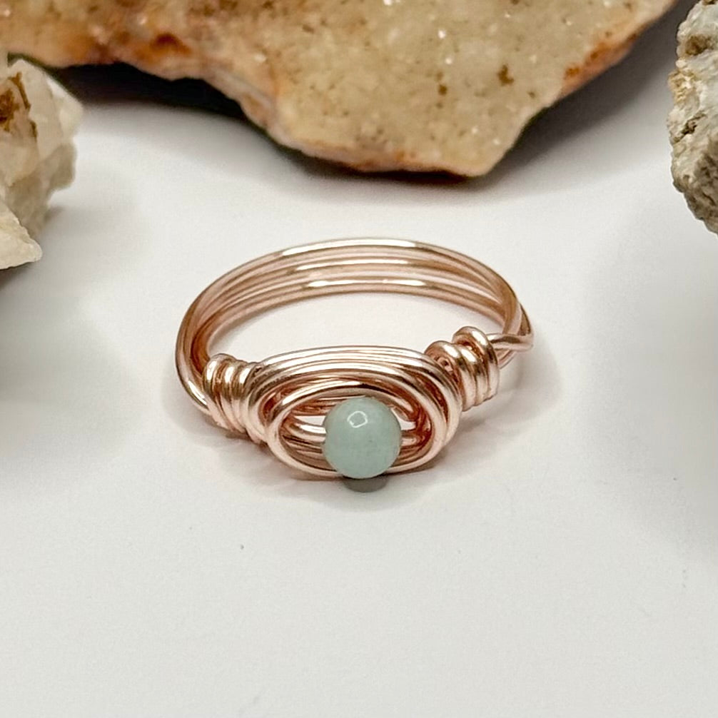 Rose Gold Amazonite Ring