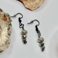 Charcoal Black and Gray Beaded Earrings