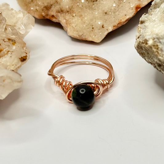 Rose Gold Rainforest Jasper Ring